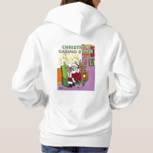 Christmas Casino Style women white hoodie back