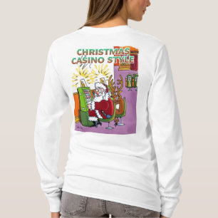 Christmas Casino Style women white long shirt back