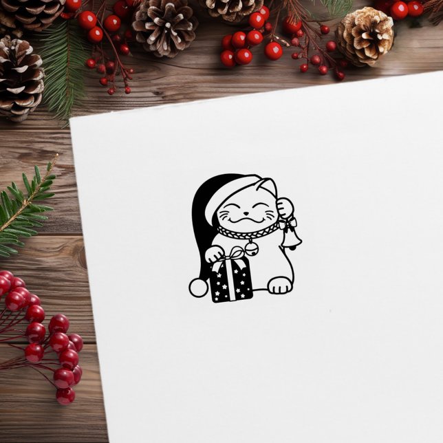 Christmas Cat 1x1 Rubber Stamp (Creator Uploaded)