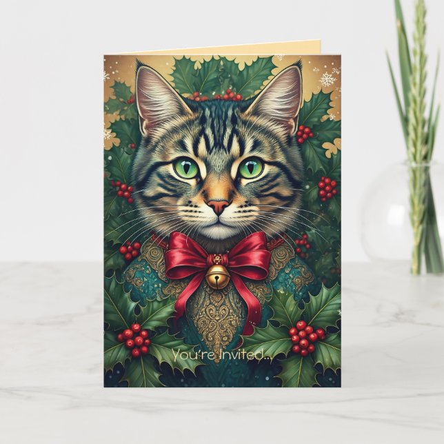 Christmas Cat 2024 Party Invitation  (Front)
