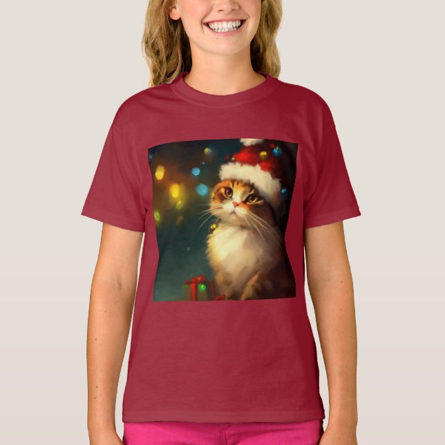 Christmas Cat 3 T-Shirt (Front)