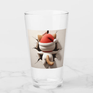Christmas Cat 3D Glass