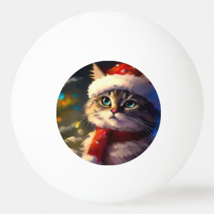Christmas Cat (5) Ping Pong Ball