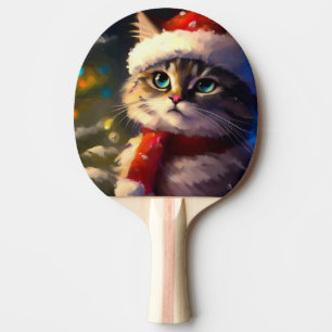 Christmas Cat (5) Ping Pong Paddle