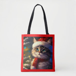 Christmas Cat 5 Tote Bag