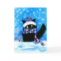 Christmas Cat 5" x 7" Folded Greeting Card