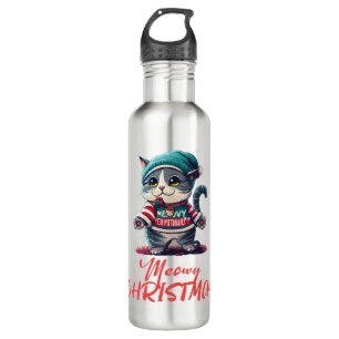 Christmas Cat  710 Ml Water Bottle