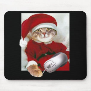 Christmas Cat and Computer Mouse Pad