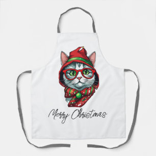 Christmas Cat Apron - Fun Holiday Baking Attire