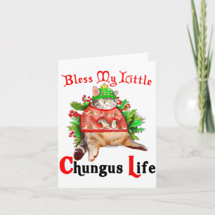Christmas Cat Bless My Little Funny Cat Life Cat M Card