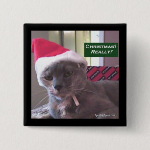 Christmas Cat Button