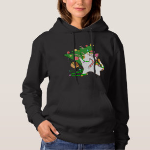 Christmas Cat Calico knock over xmas tree kitty cu Hoodie