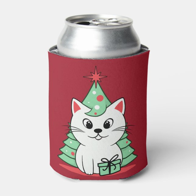 Christmas cat can cooler (Can Front)