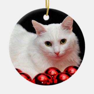 Christmas Cat Ceramic Tree Decoration