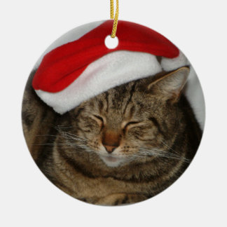 Christmas Cat Ceramic Tree Decoration