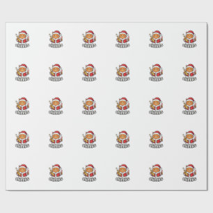 Christmas Cat Cheers Vector Design Wrapping Paper