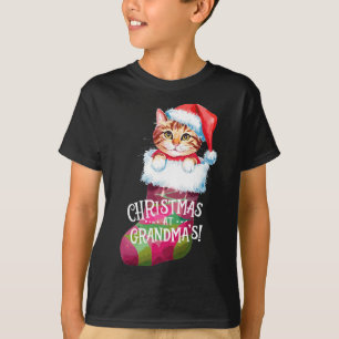Christmas Cat _ Christmas At Grandma Cat _ Cute Ca T-Shirt