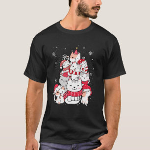 Christmas Cat Christmas Tree Cat Pajama T-Shirt