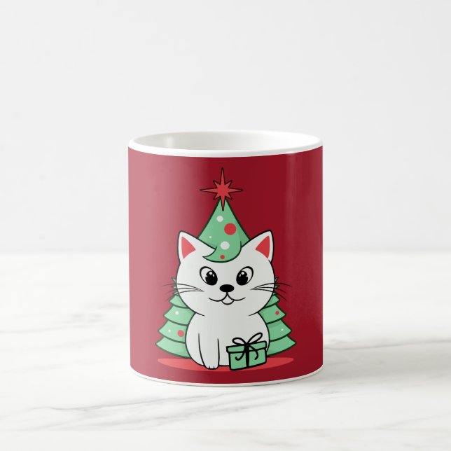 Christmas cat coffee mug (Center)