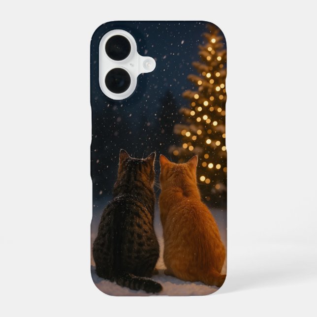 Christmas Cat Couple iPhone Case 16 (Back)