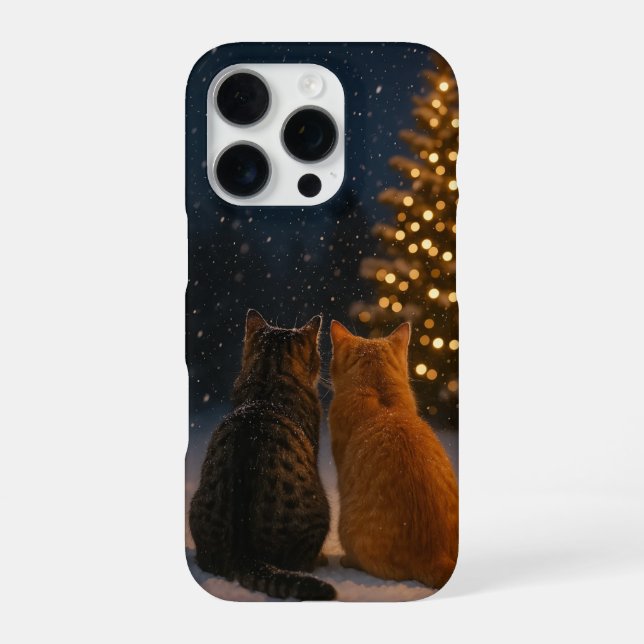 Christmas Cat Couple iPhone Case 16 Pro (Back)