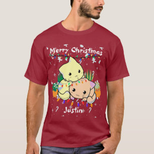 christmas cat cute, customise personalised text T-Shirt