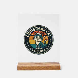 Christmas Cat Cute Kitty Design - Christmas Cat Cl Acrylic Sign