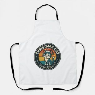 Christmas Cat Cute Kitty Design - Christmas Cat Cl Apron
