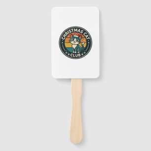 Christmas Cat Cute Kitty Design - Christmas Cat Cl Hand Fan