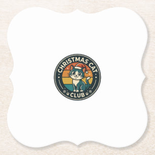 Christmas Cat Cute Kitty Design - Christmas Cat Cl Paper Coaster