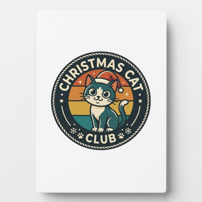 Christmas Cat Cute Kitty Design - Christmas Cat Cl Plaque (Front)