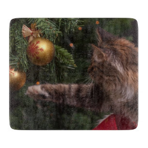 Christmas Cat Cutting Board