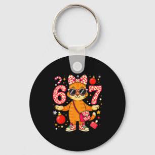 Christmas Cat For Women 6 7 Tee Meme Leopard Bow X Key Ring