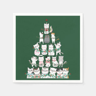 Christmas Cat Funny Tree Funny Napkin