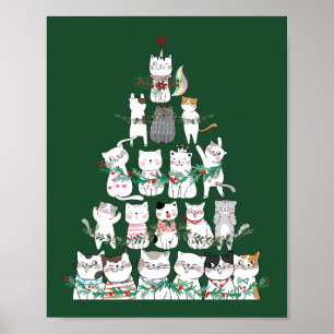 Christmas Cat Funny Tree Funny Poster