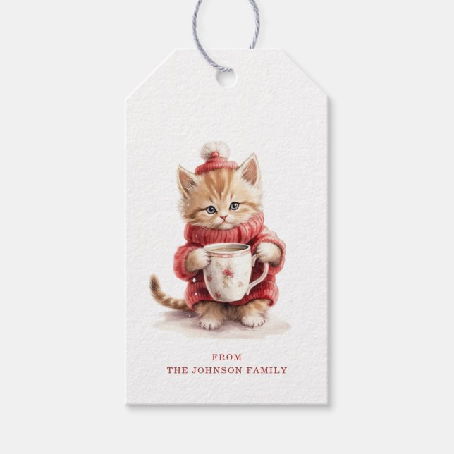 Christmas Cat Gift Tags (Front)