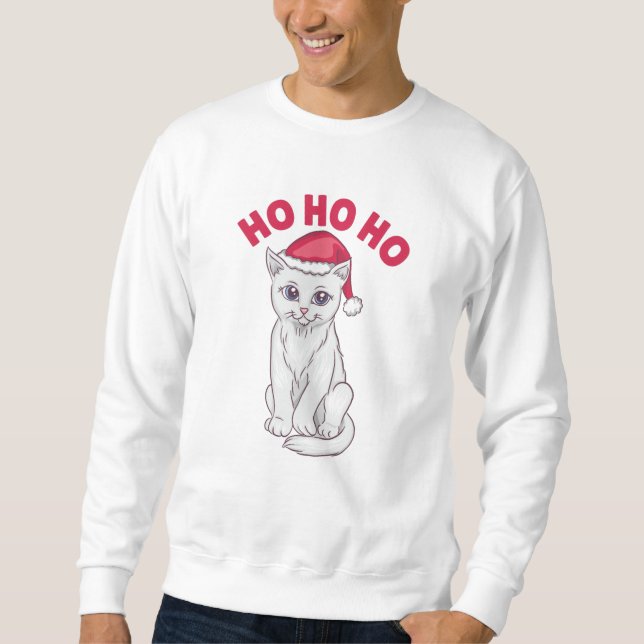 Christmas Cat Ho Ho Ho Sweatshirt (Front)