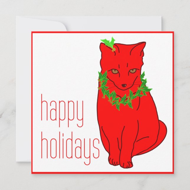 Christmas Cat Holiday Card (Front)