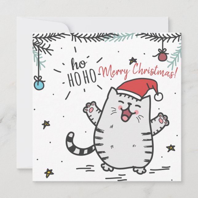 Christmas Cat  Holiday Card (Front)