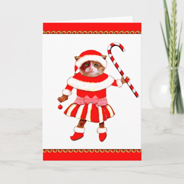 Christmas Cat Holiday Card (Front)