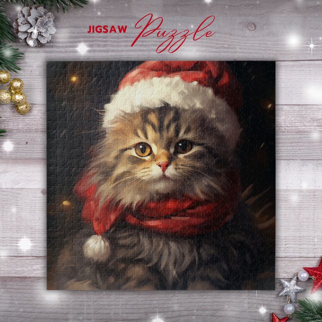 Christmas Cat in a Santa hat Puzzle (Christmas Cat in a Santa hat Puzzle)