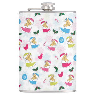 Christmas cat is sleeping hip flask