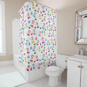 Christmas cat is sleeping shower curtain