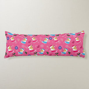 Christmas cat is sleeping,snowflakes body cushion