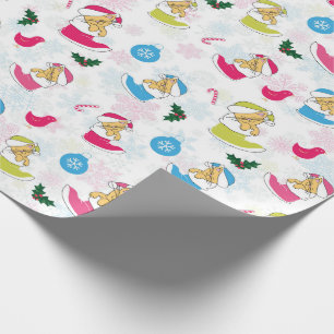 Christmas cat is sleeping wrapping paper