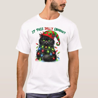 Christmas Cat Is This Jolly Enough Funny T-Shirt