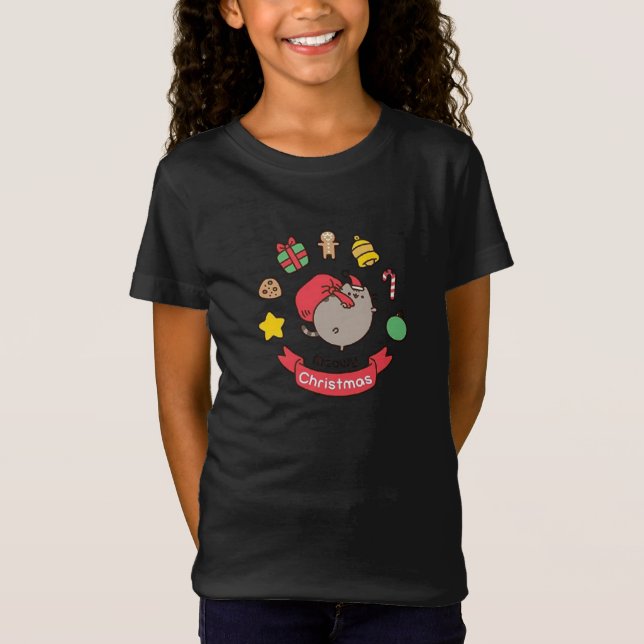 Christmas cat,kawaii,cute,anime,love, T-Shirt (Front)