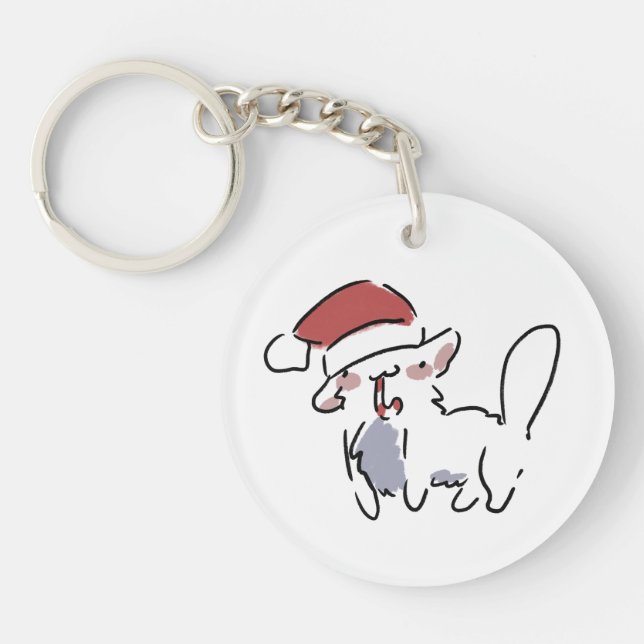 Christmas Cat Key Ring (Front)