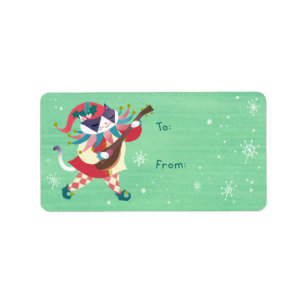 Christmas Cat Label