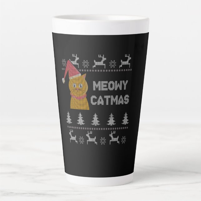 Christmas Cat Latte Mug (Front)